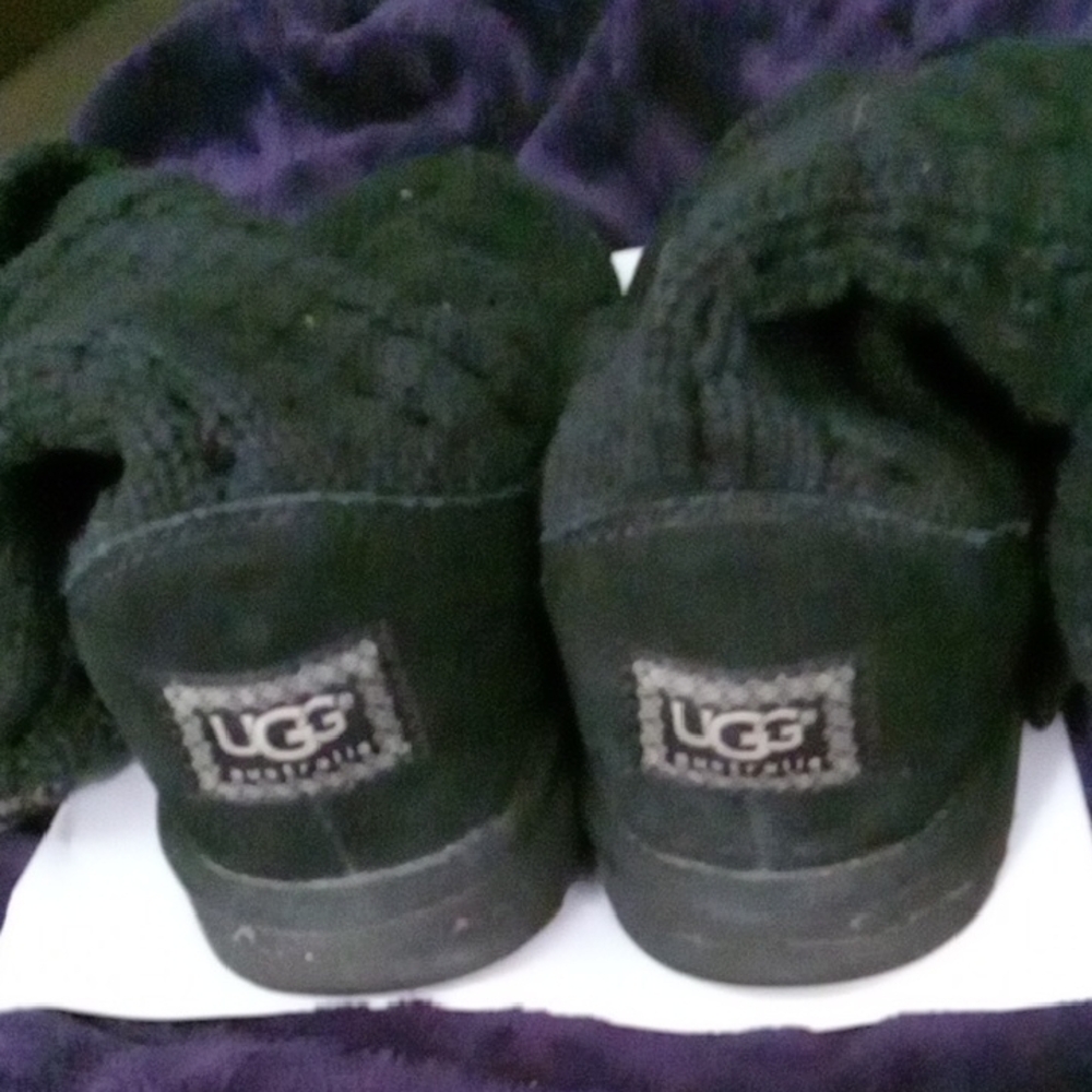 UGG Womens Dark Knit Black & Grey Socks Boots